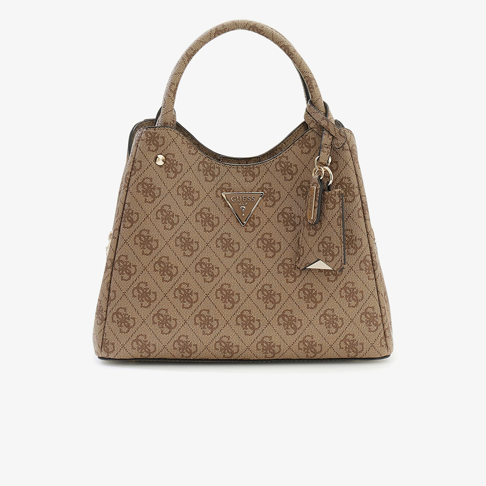 Genți de mână GUESS Meridian II Sml Girlfriend Carryall Latte Logo