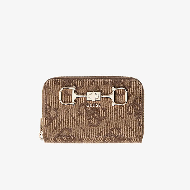 Portefeuille GUESS Janie Logo Slg Med Zip Around Latte Logo