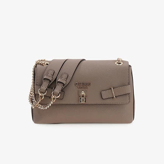 GUESS Yesba Convertible Cross Body Flap Dark Taupe