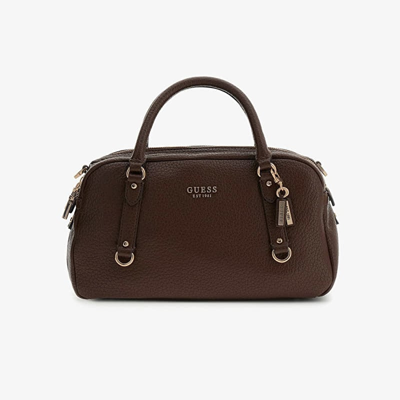 GUESS Marsha Box Satchel Espresso
