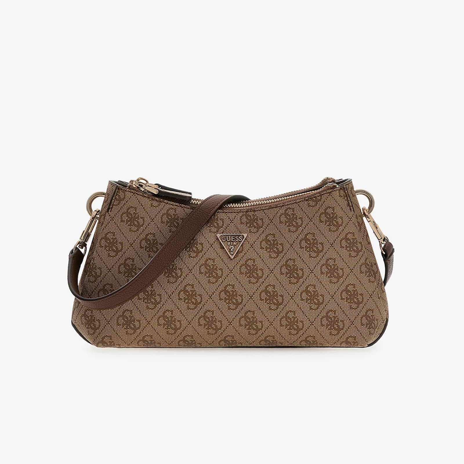 GUESS Noelle II 3 Comp Shoulder Cross Body Latte Logo/Brown Universal