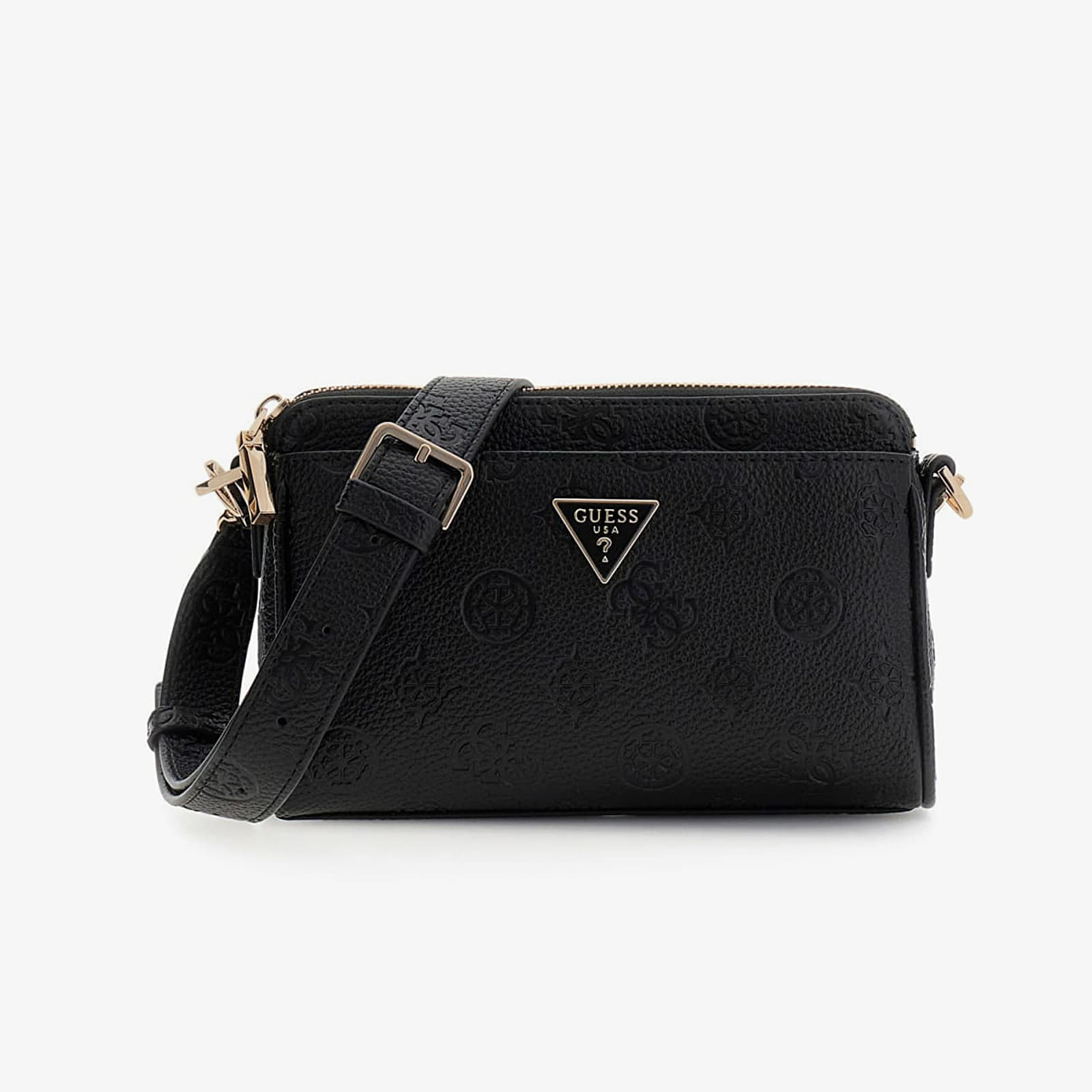 GUESS Cresidia II Mini Cross Body Top Zip Black Logo Universal