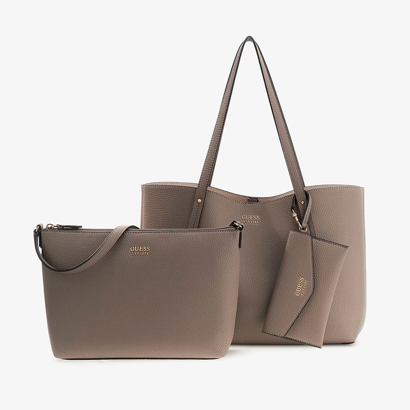 Torebki GUESS Brenton Tote Dark Taupe