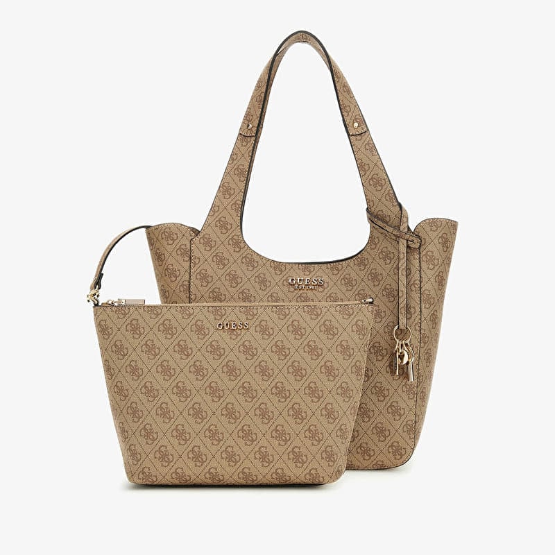 GUESS Calista 2 In 1 Tote Latte Logo