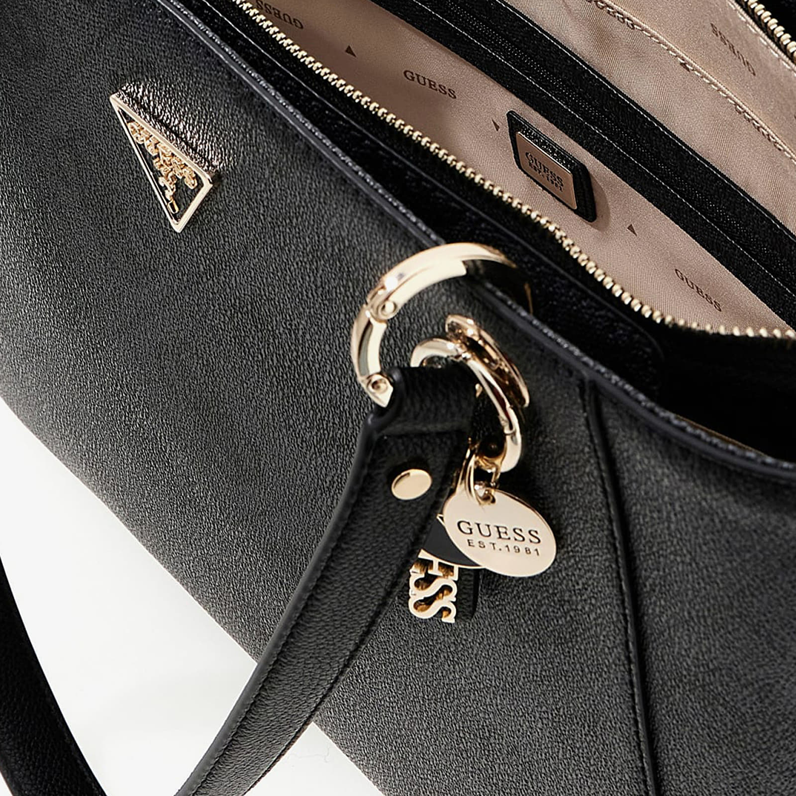 Rankinės GUESS Noelle II Tote Coal Logo