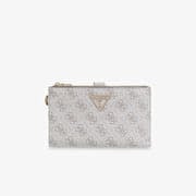 GUESS Laurel II Slg Double Zip Organizer Dark Taupe Logo