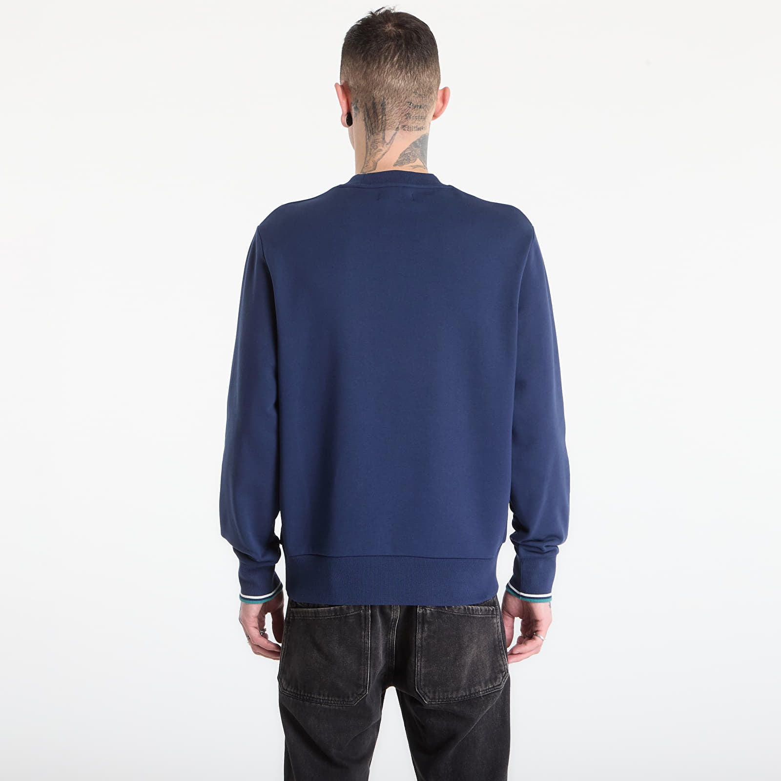Ανδρικά φούτερ  FRED PERRY Crew Neck Sweatshirt Tnsbl/ Snwht/ Dpmt