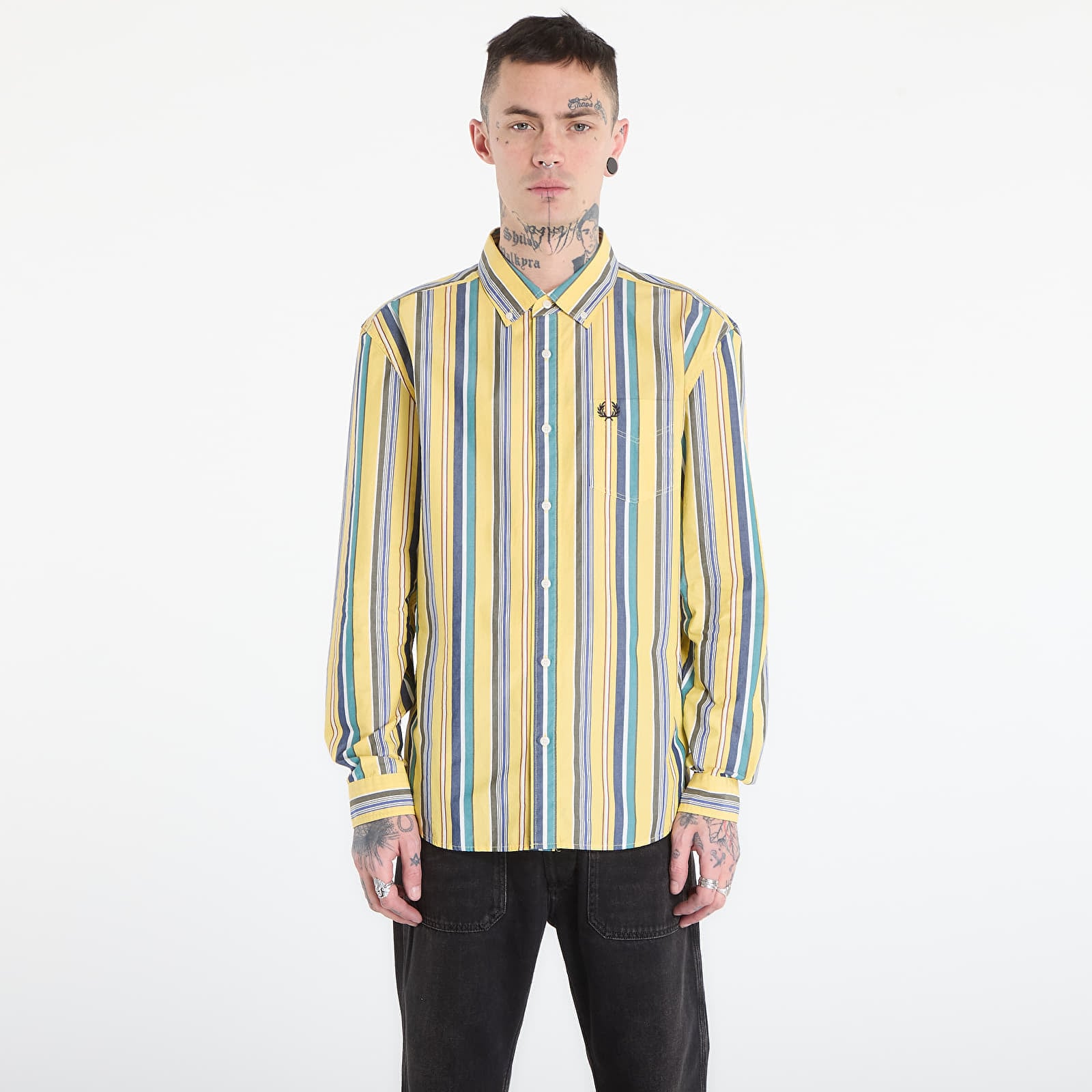 Camasa FRED PERRY Relaxed Stripe Shirt Lemon Barley M