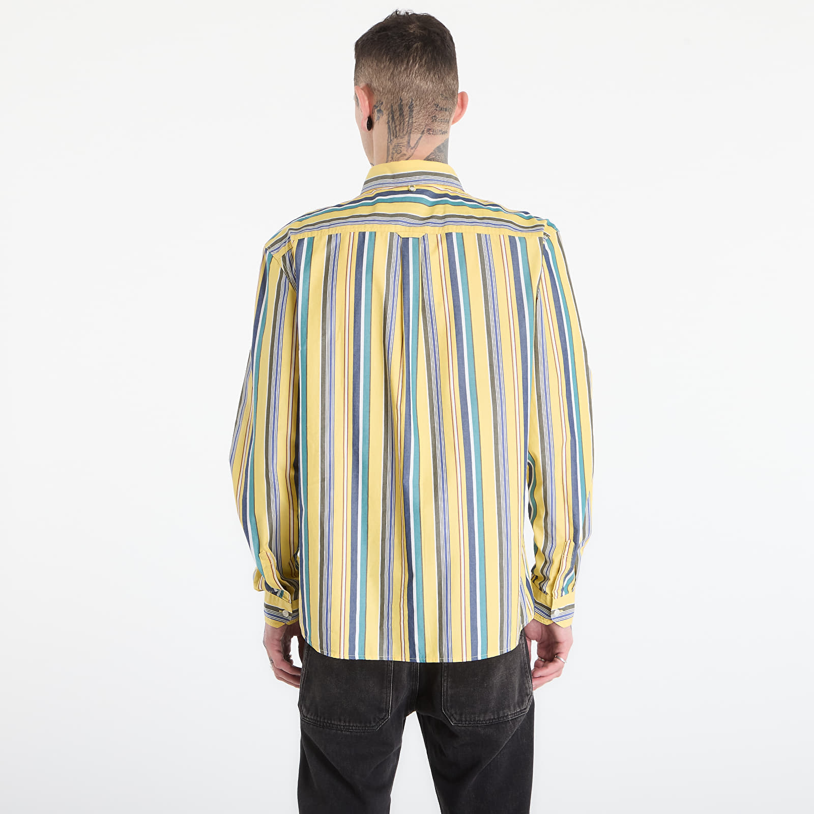 Herren-Hemden FRED PERRY Relaxed Stripe Shirt Lemon Barley