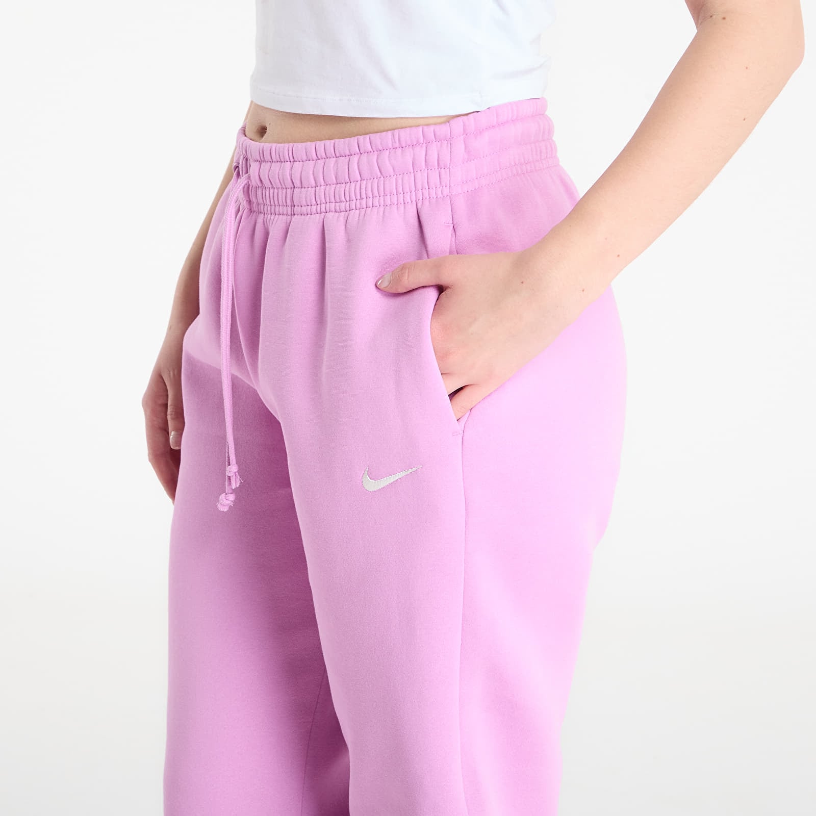 Jogginghosen Nike Sportswear Phoenix Fleece Women's High-Waisted Oversized Sweatpants Lt Magenta/ Sail
