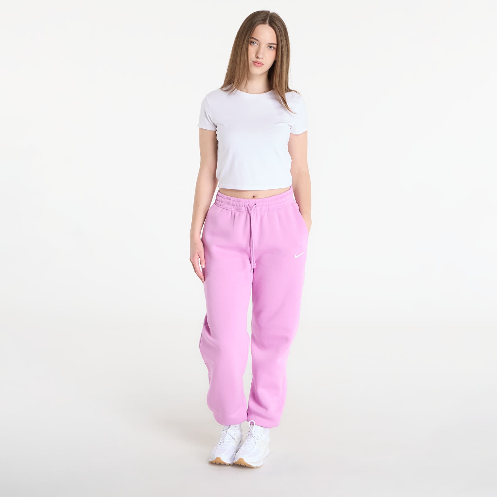 Jogginghosen Nike Sportswear Phoenix Fleece Women's High-Waisted Oversized Sweatpants Lt Magenta/ Sail