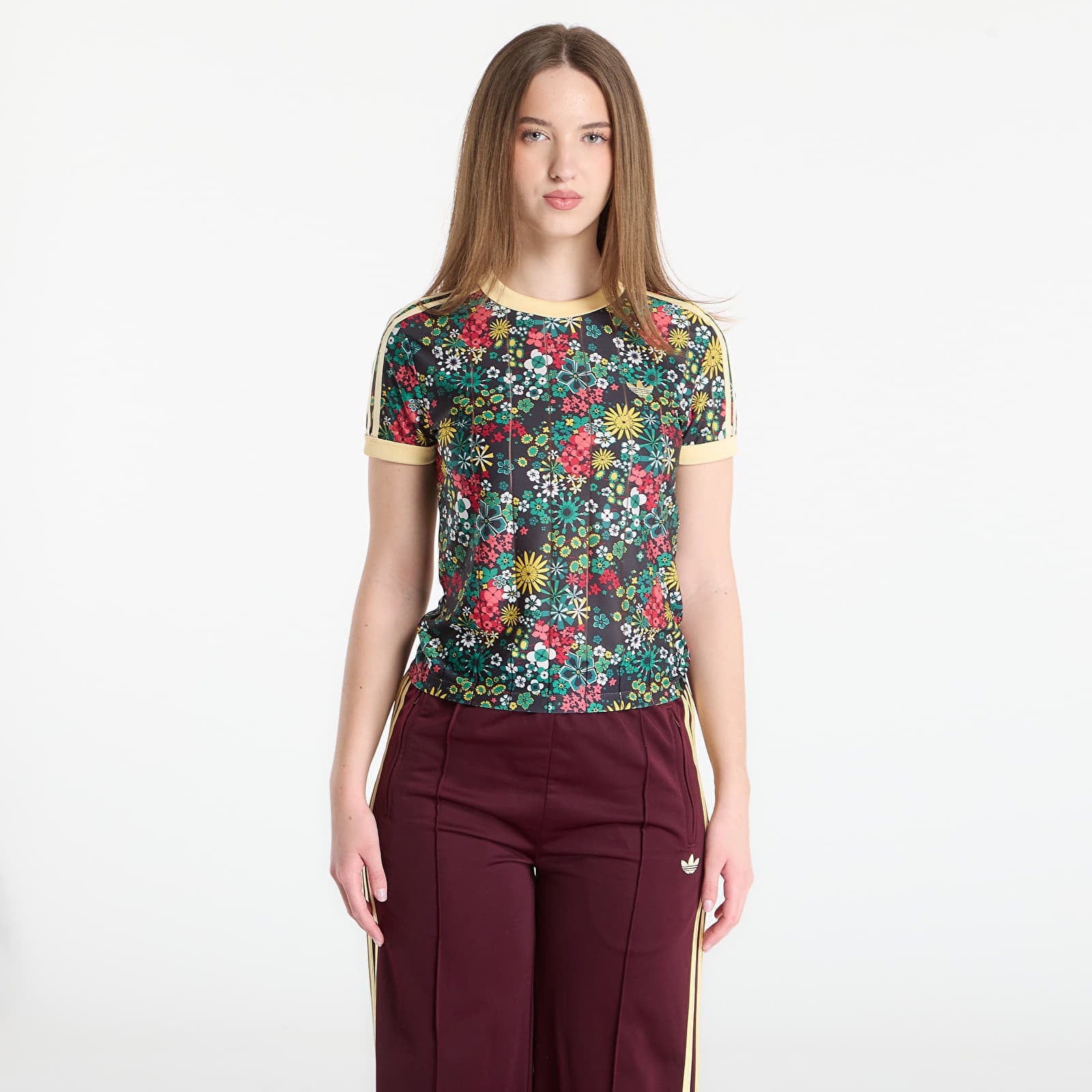 Ženske majice kratkih rukava adidas 3S Tee Slim Black/ Bright Green/ Cgreen/ Eqtyel