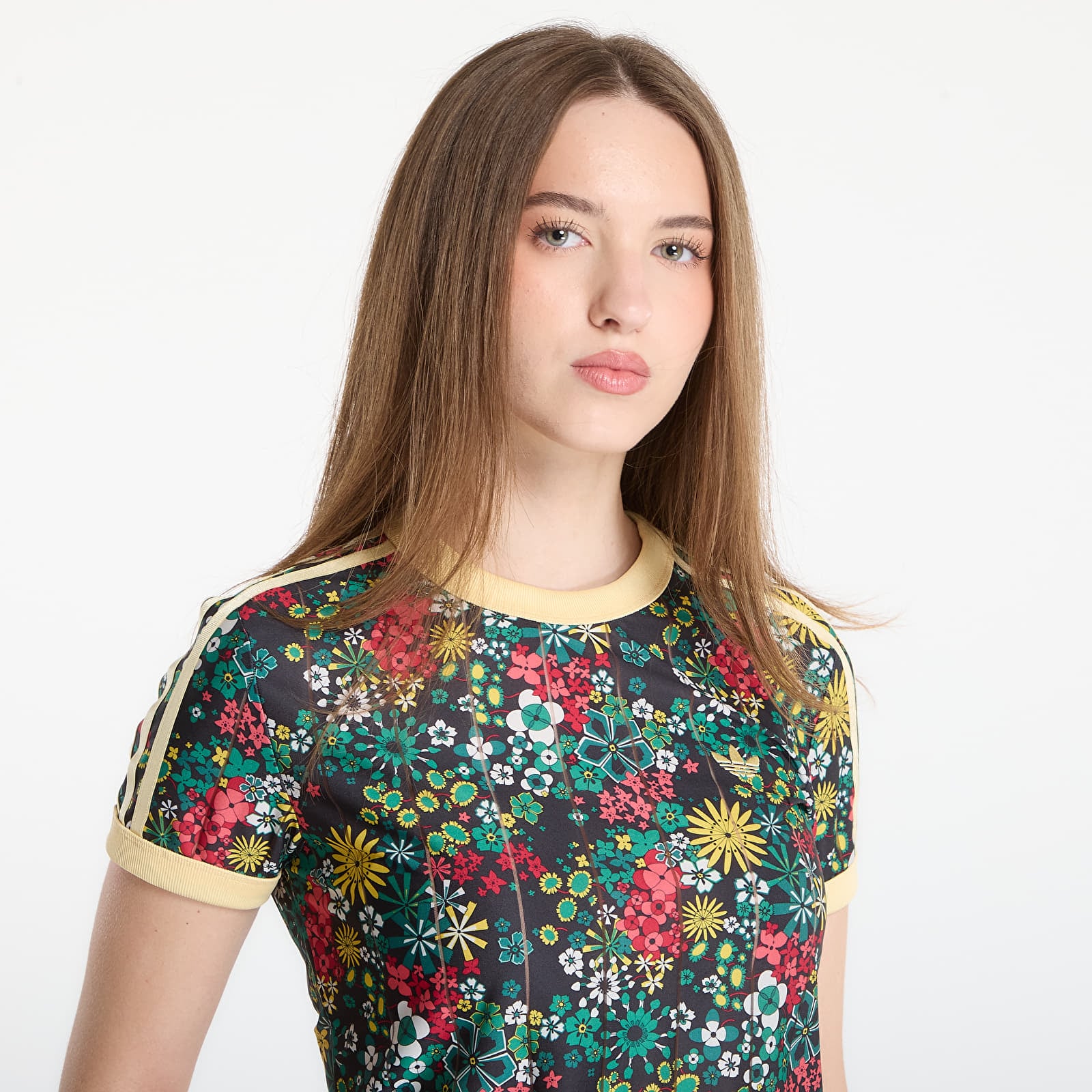 Ženske majice kratkih rukava adidas 3S Tee Slim Black/ Bright Green/ Cgreen/ Eqtyel