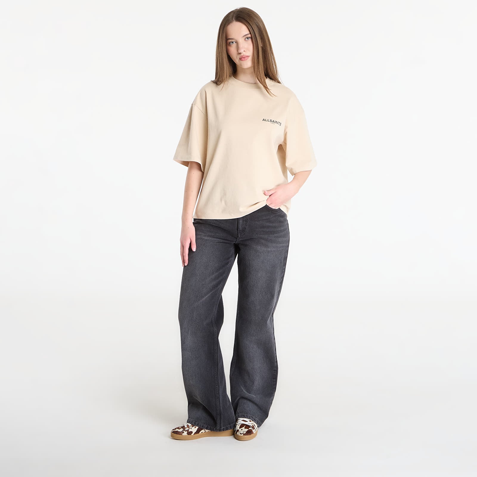 T-skjorter AllSaints Halis Amelie Tee Sandy White