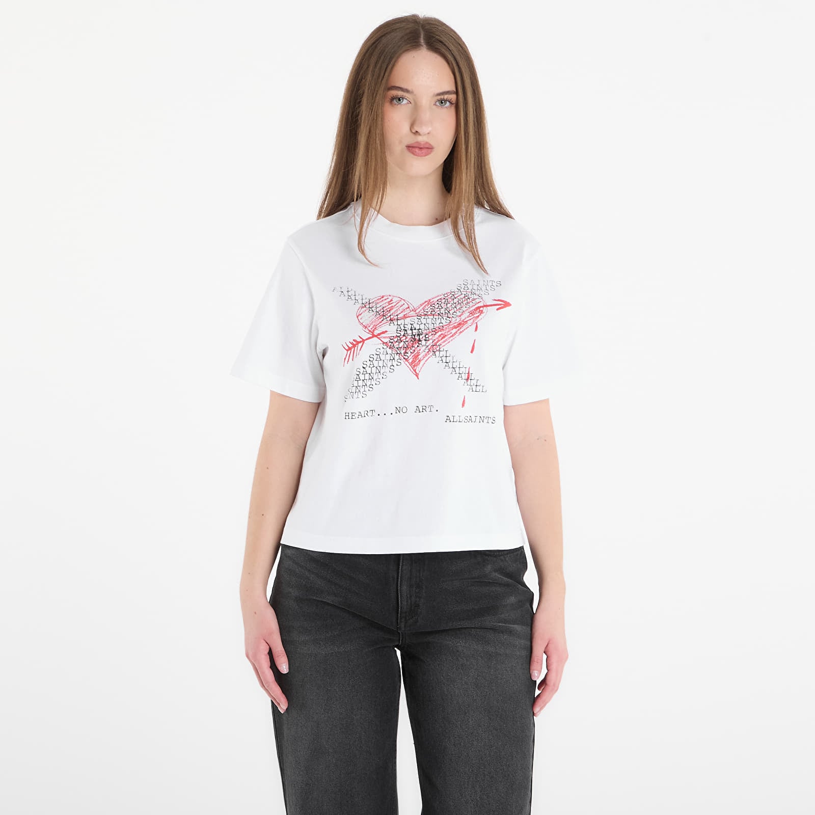 Tricouri  AllSaints Heartache Lisa Tee White
