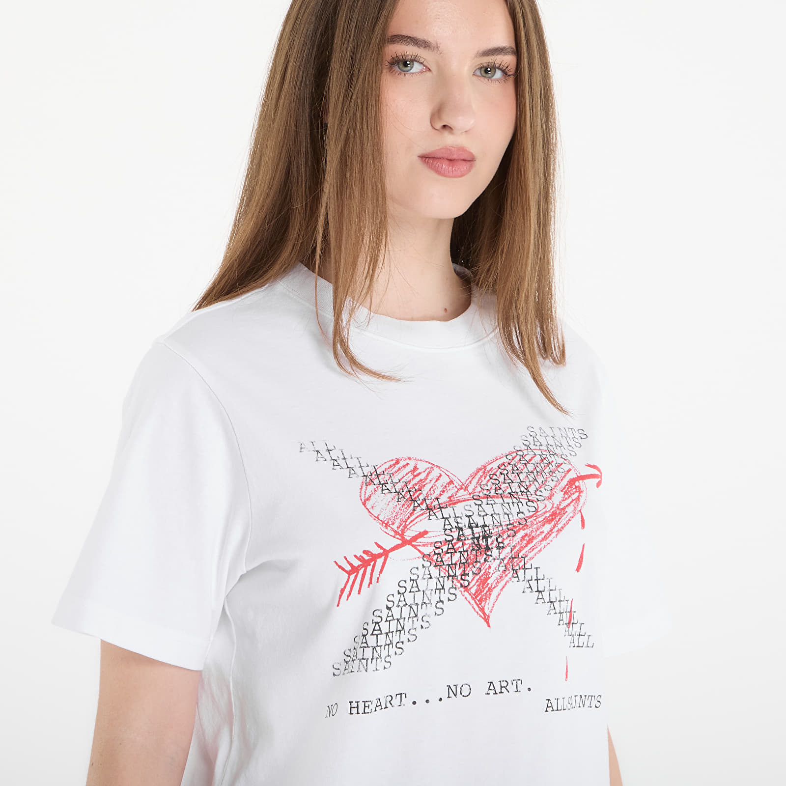 Tricouri  AllSaints Heartache Lisa Tee White