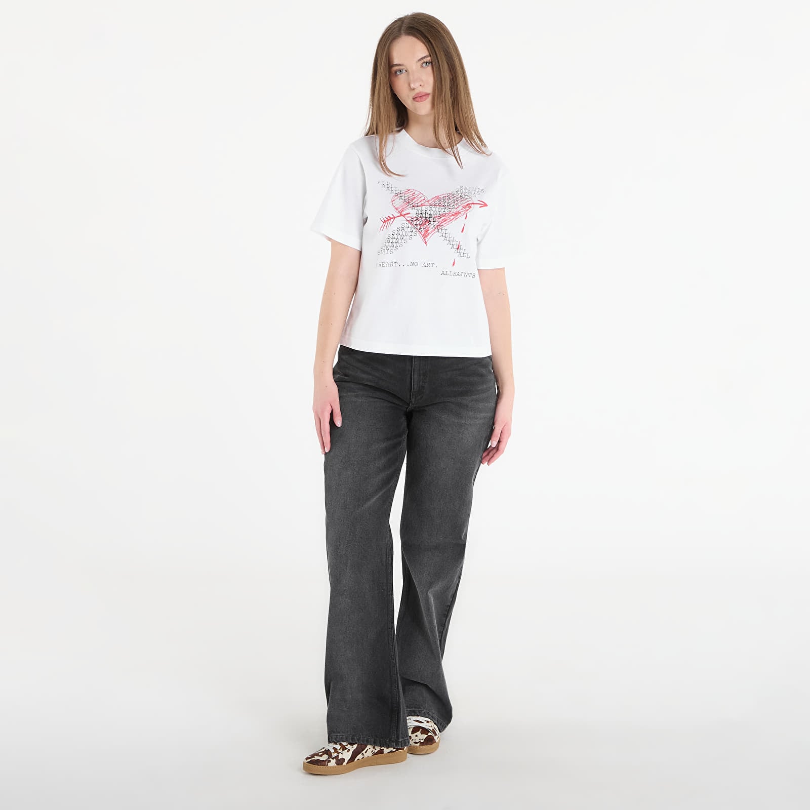 Tricouri  AllSaints Heartache Lisa Tee White