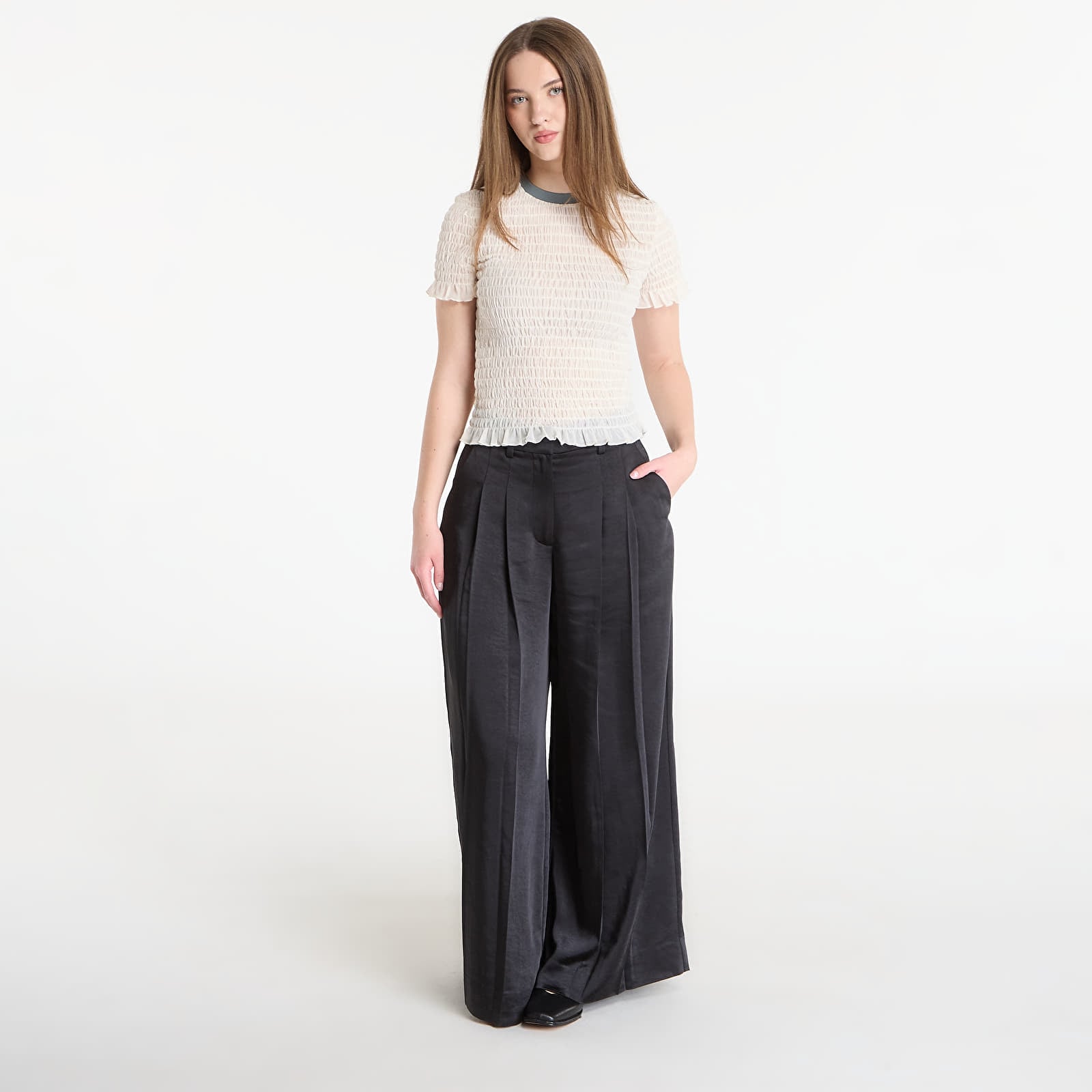 Pantalon AllSaints Poppy Satin Trouser Black