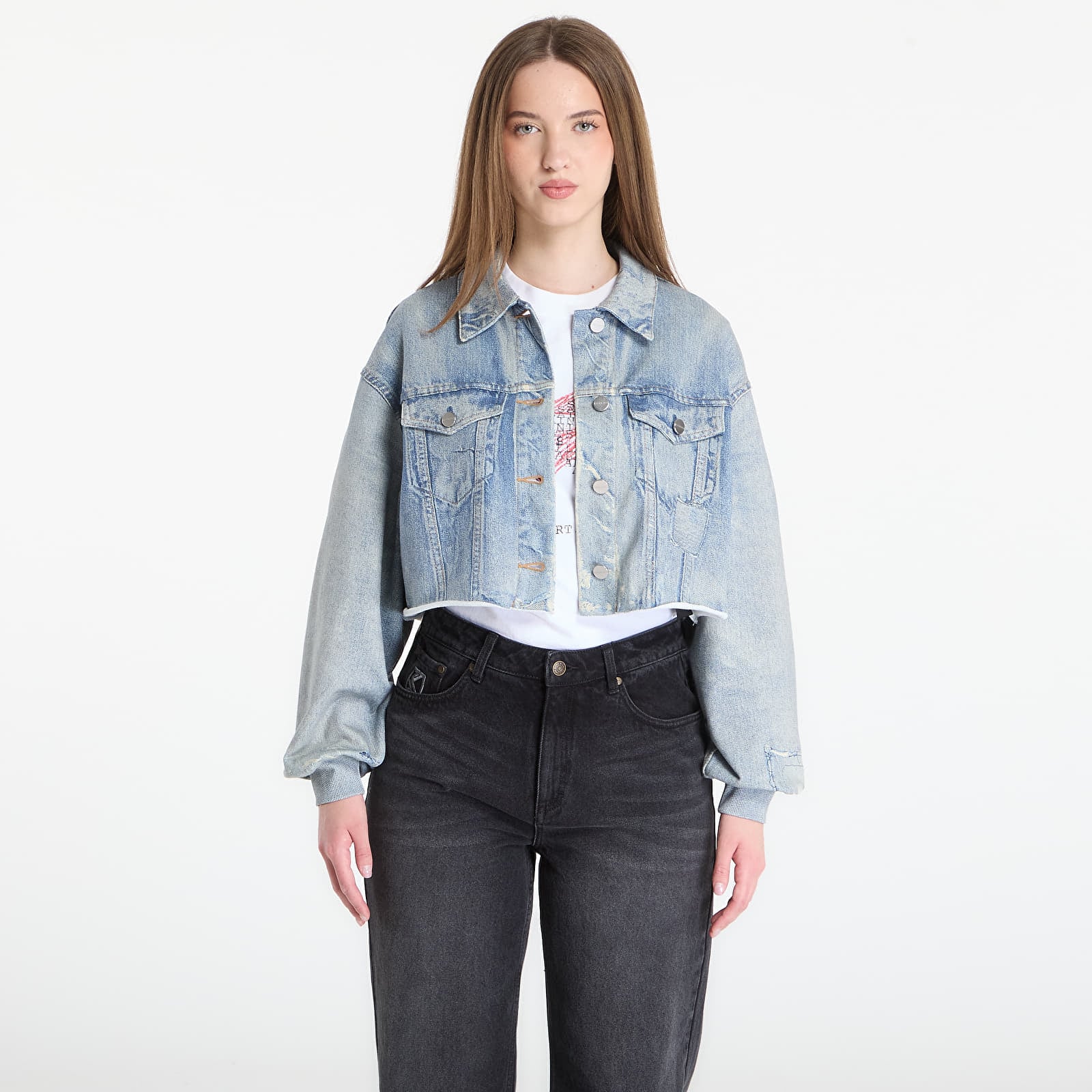 Якета AllSaints Anders Terry Shacket Illusion Indigo