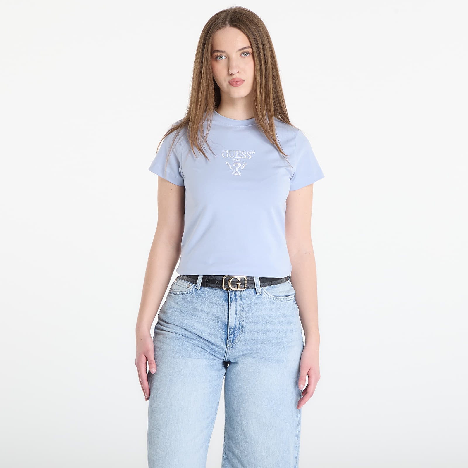 Pólók GUESS Colette Ss Tee Peaceful Blue