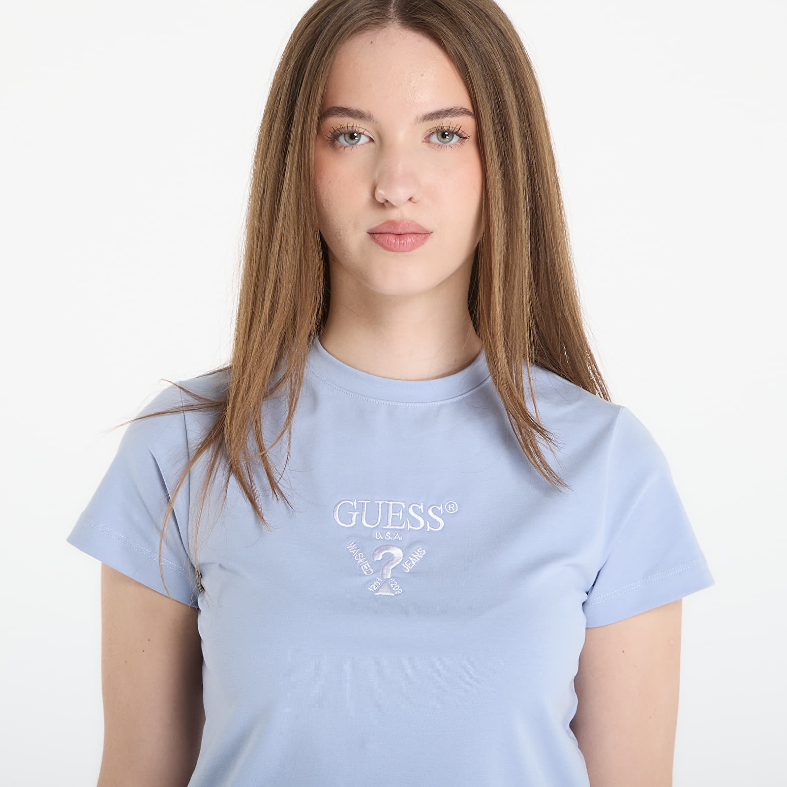 Pólók GUESS Colette Ss Tee Peaceful Blue