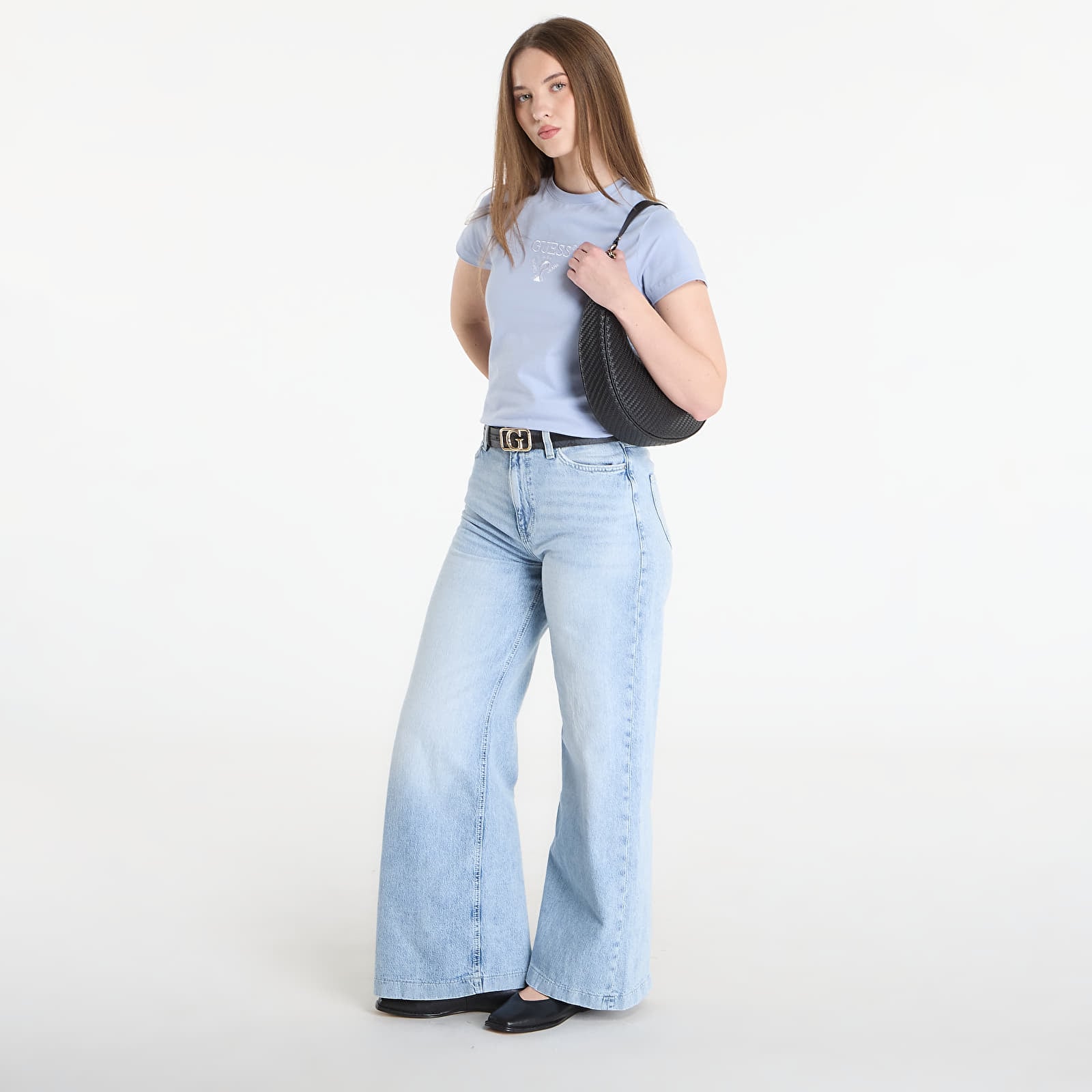 Pólók GUESS Colette Ss Tee Peaceful Blue