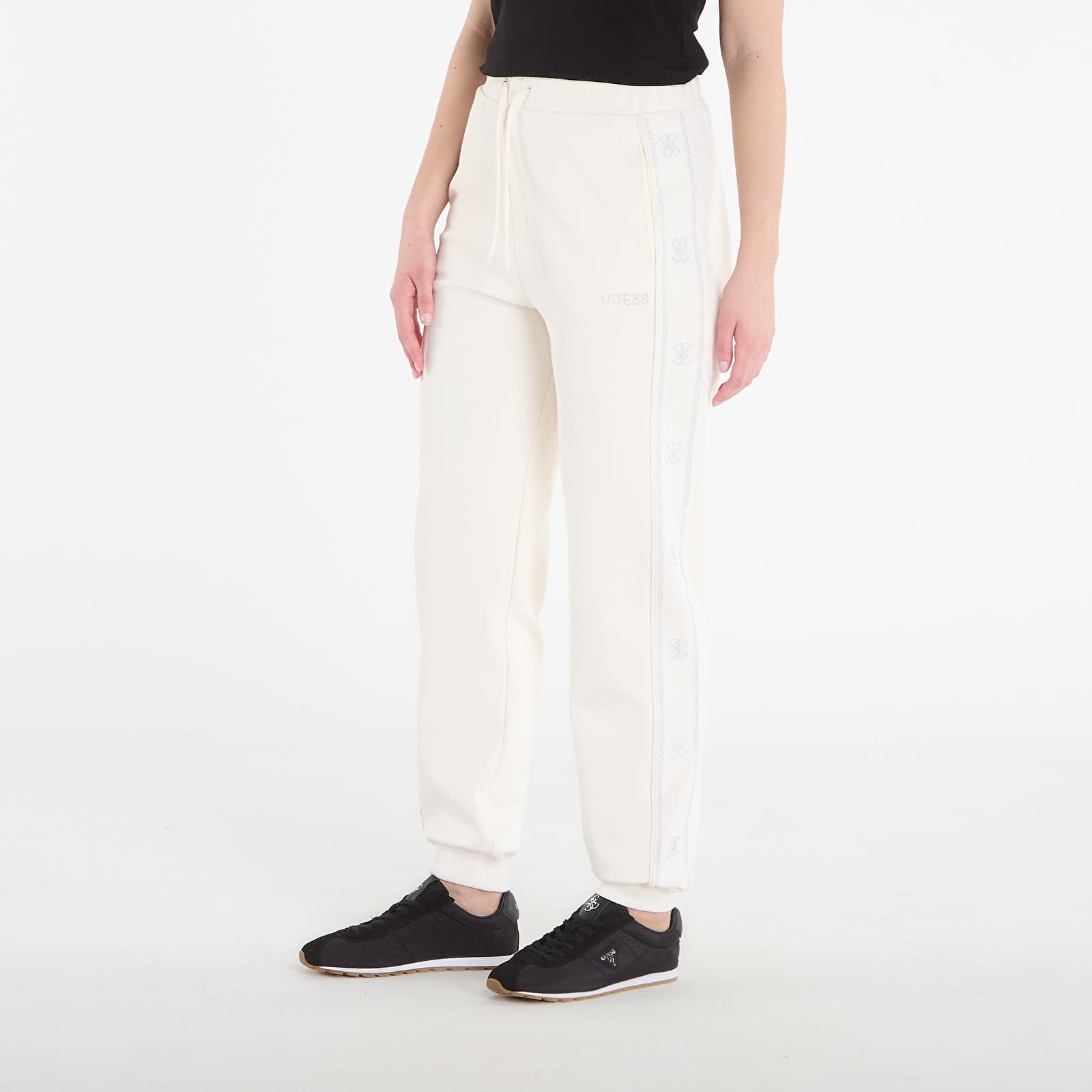 Pantaloni de trening GUESS Octavia Jogger White Glam M