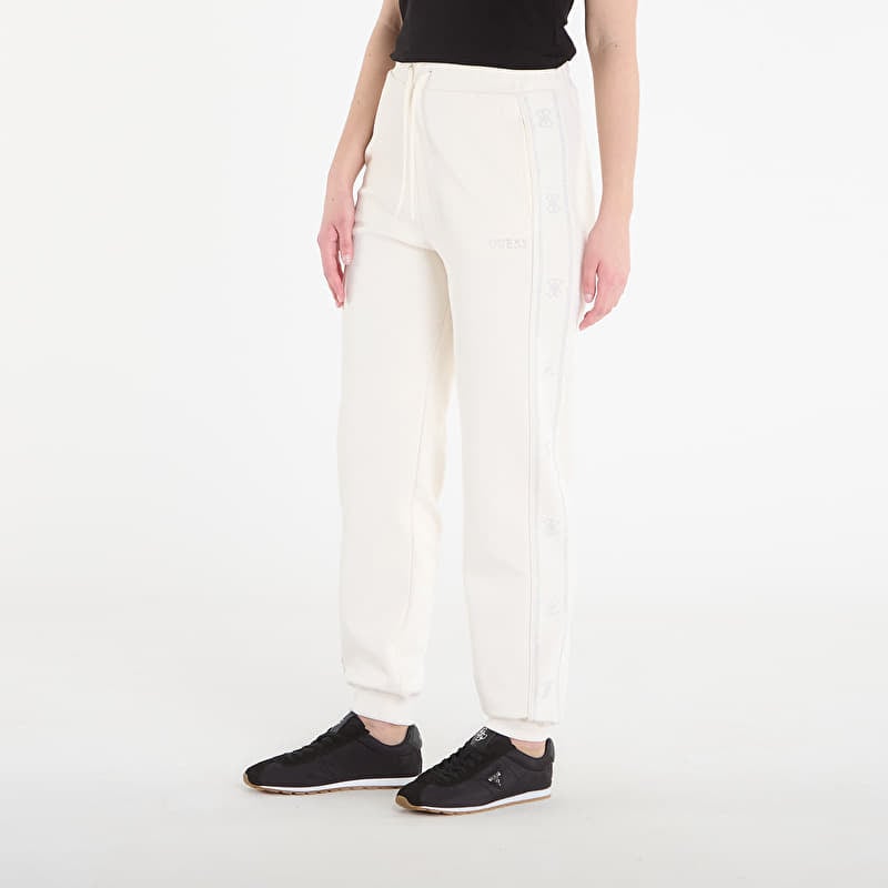 Siltās bikses GUESS Octavia Jogger White Glam