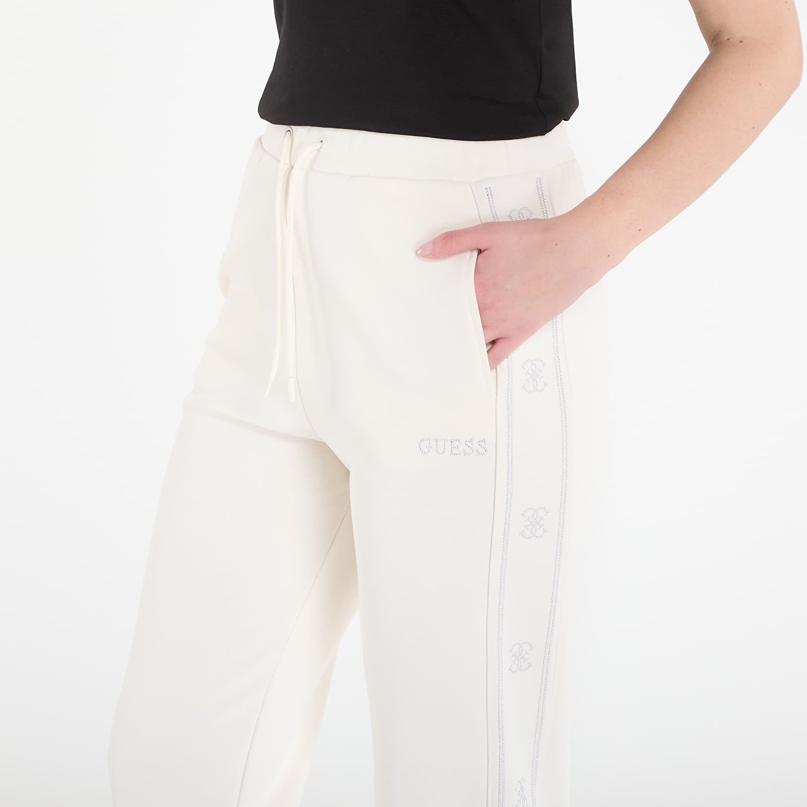 Joggingbukser GUESS Octavia Jogger White Glam