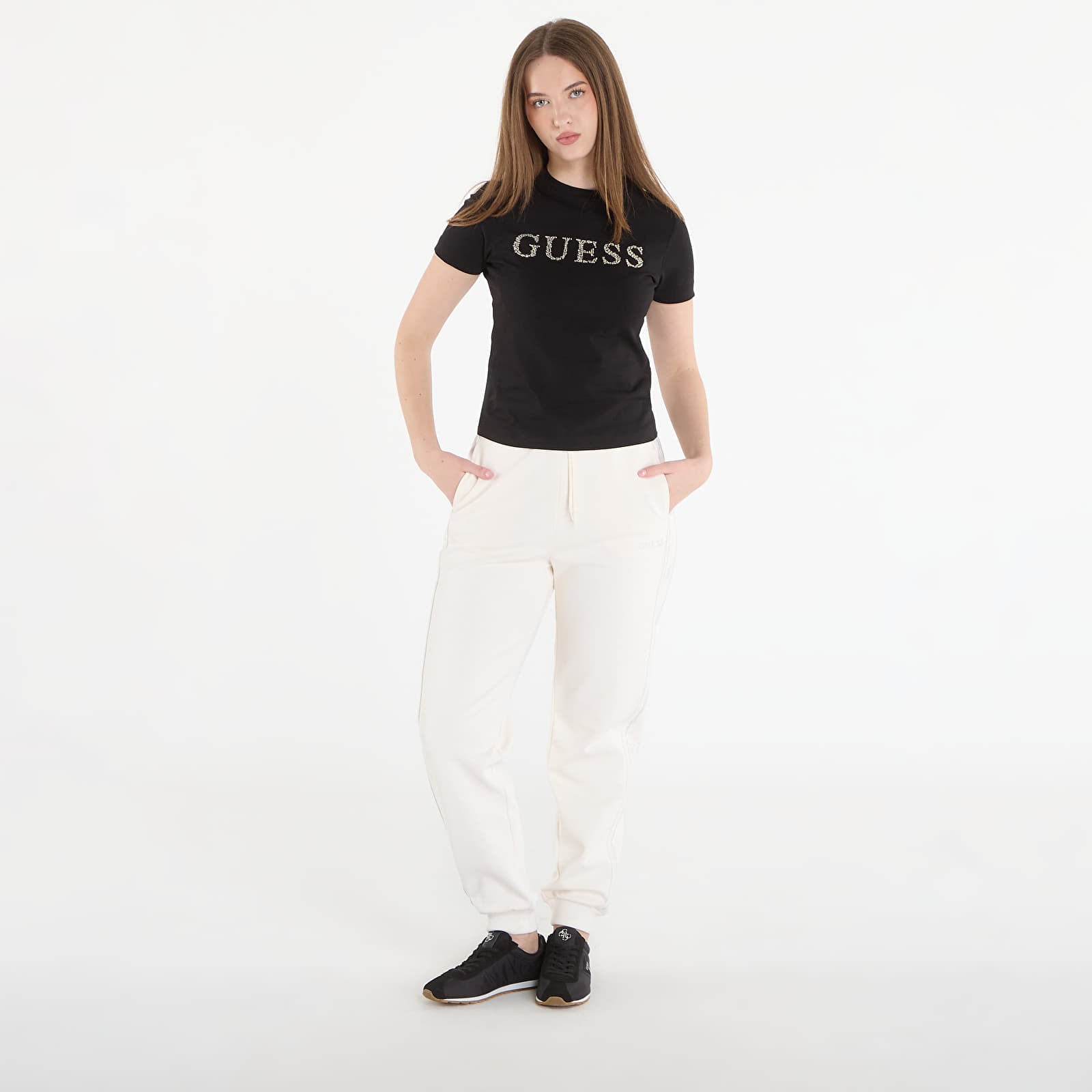 Joggingbukser GUESS Octavia Jogger White Glam