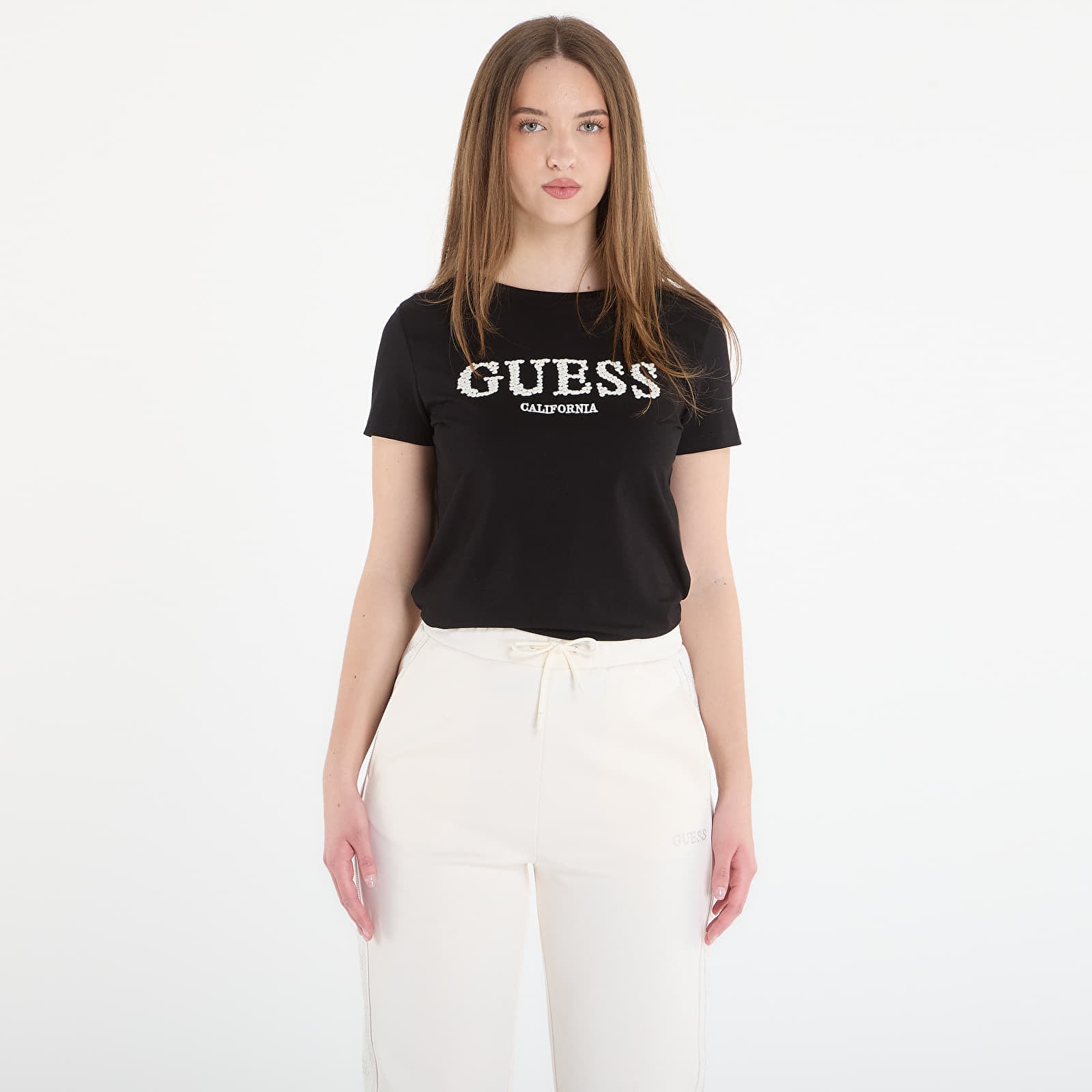 T-shirt GUESS Giuditta Cn Ss T-Shirt Jet Black L
