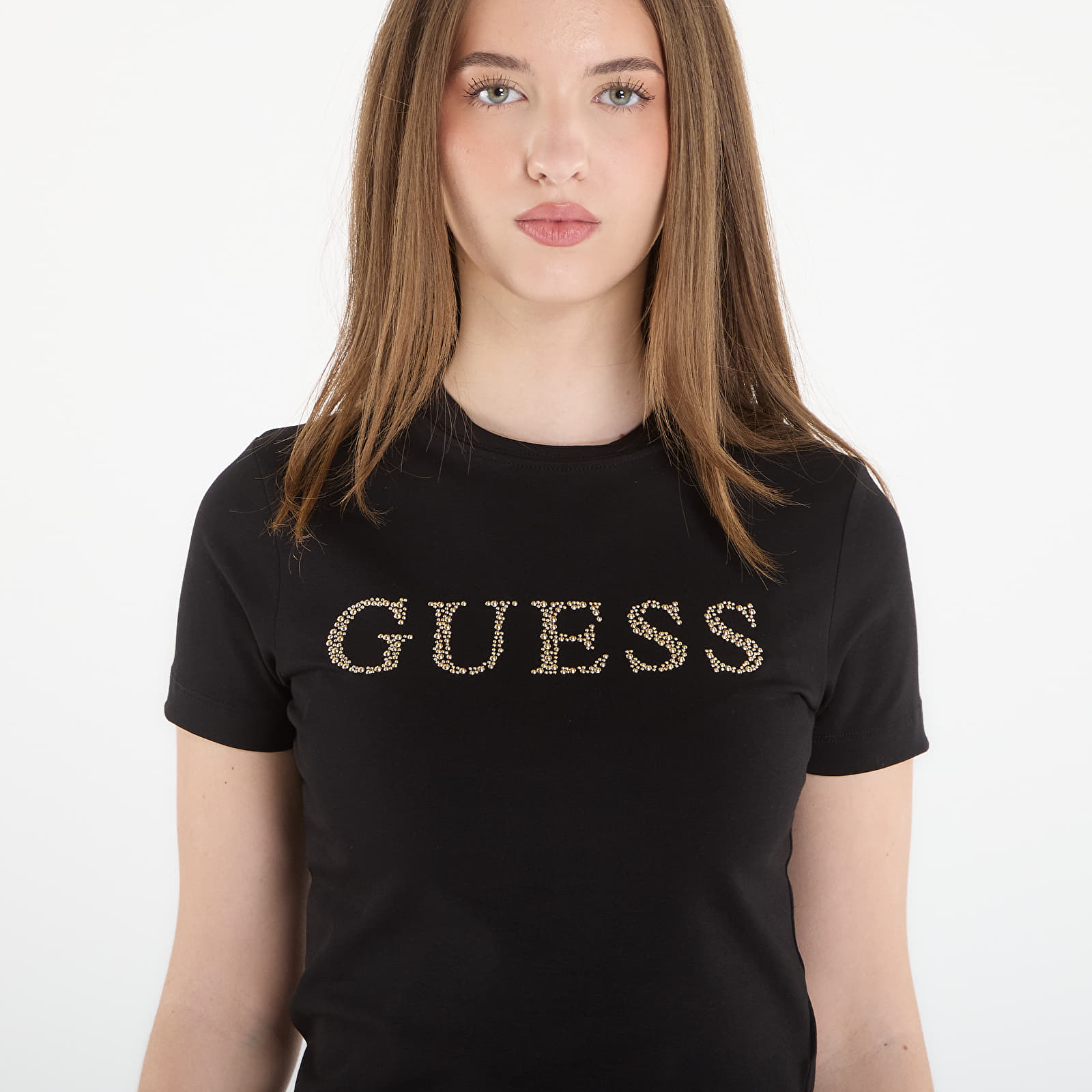 Women's T-shirts GUESS Octavia Rn Ss T-Shirt Jet Black