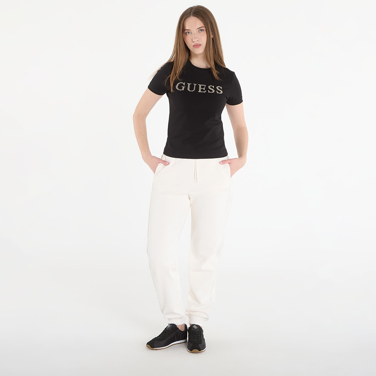 Women's T-shirts GUESS Octavia Rn Ss T-Shirt Jet Black