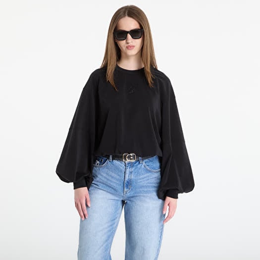 Kampsun Guess Jeans Cn Mini 4G Logo Sweatshirt Jet Black