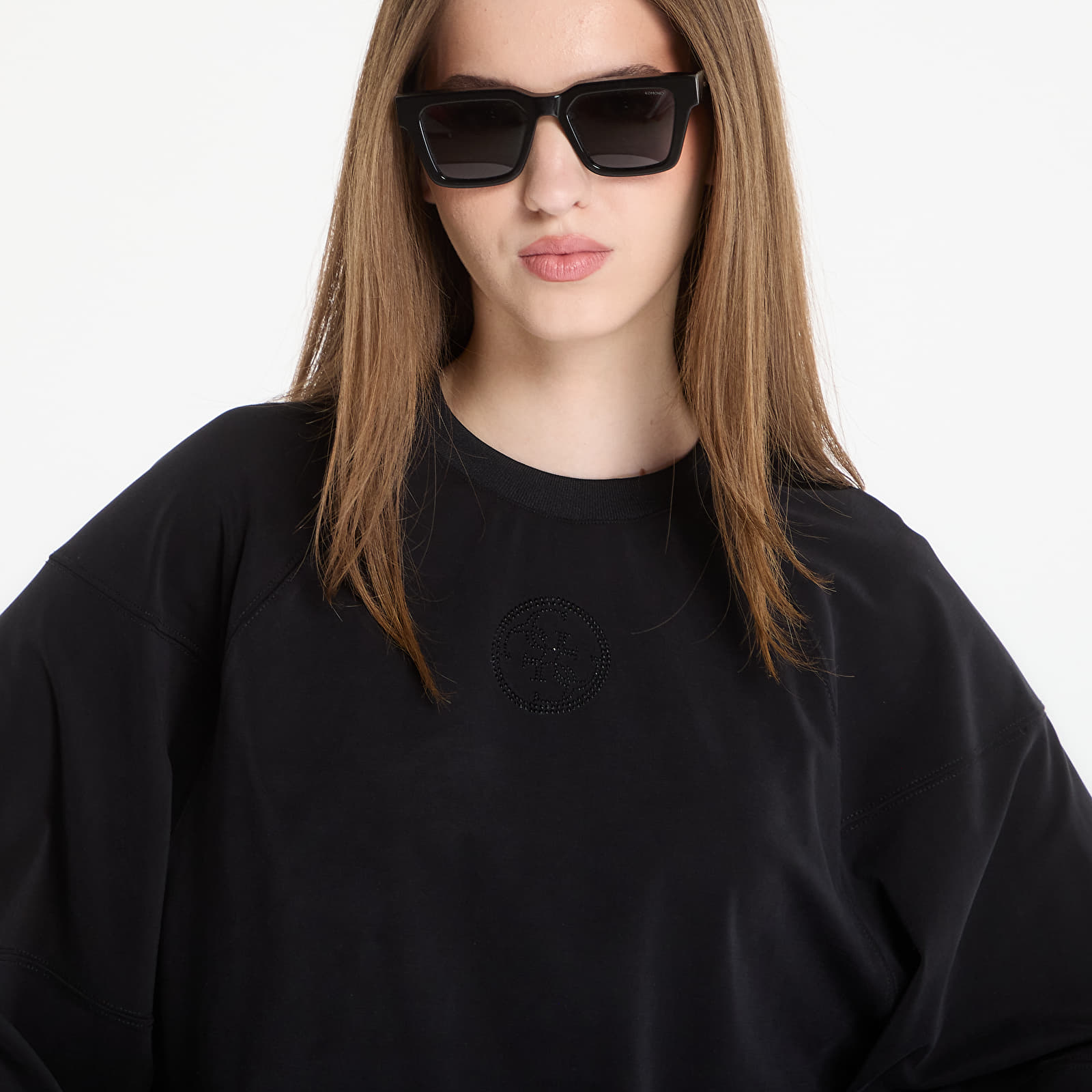 Sweatshirts Guess Jeans Cn Mini 4G Logo Sweatshirt Jet Black