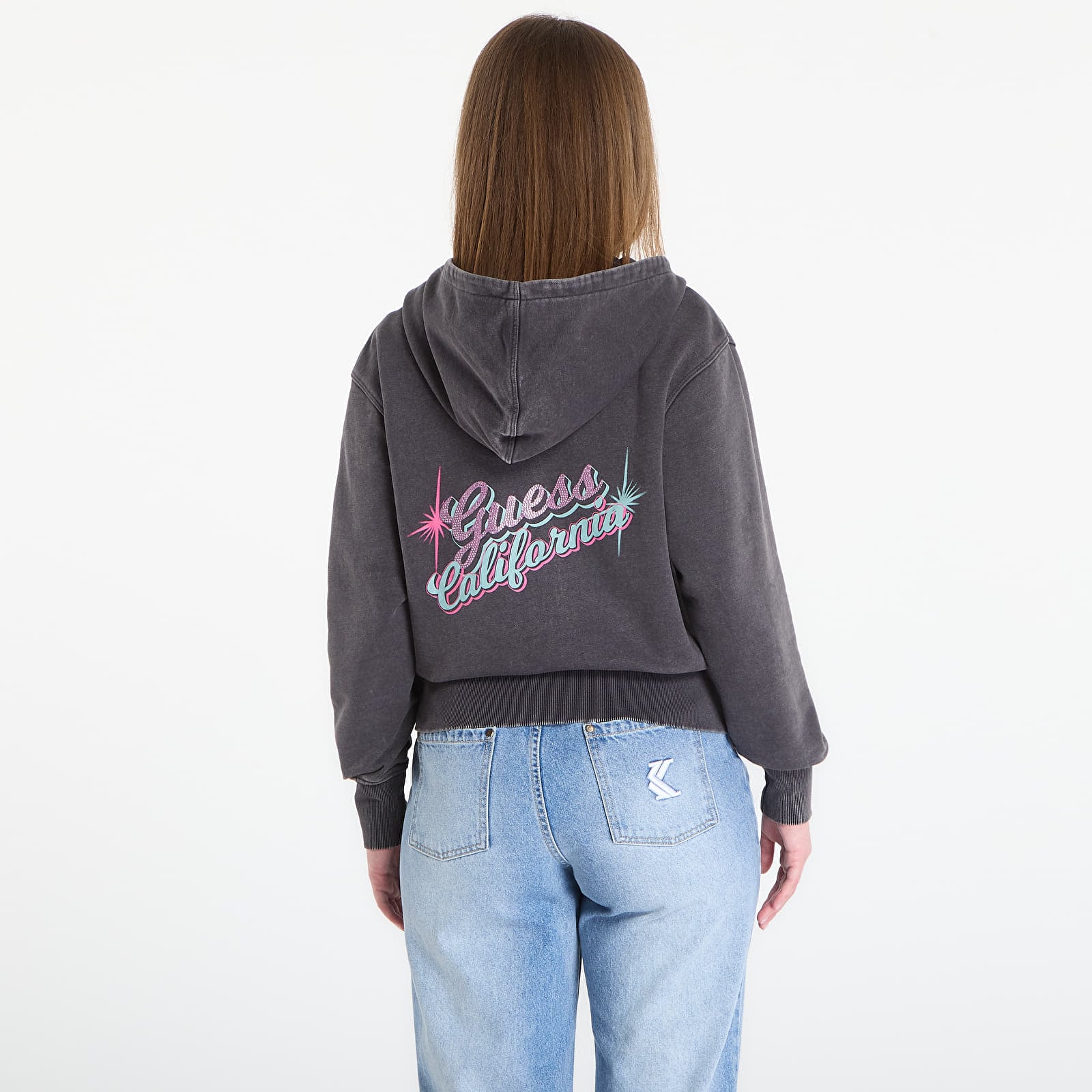 Hoodies and sweatshirts  Guess Jeans Hooded California Sweatshirt Jet Black Multi