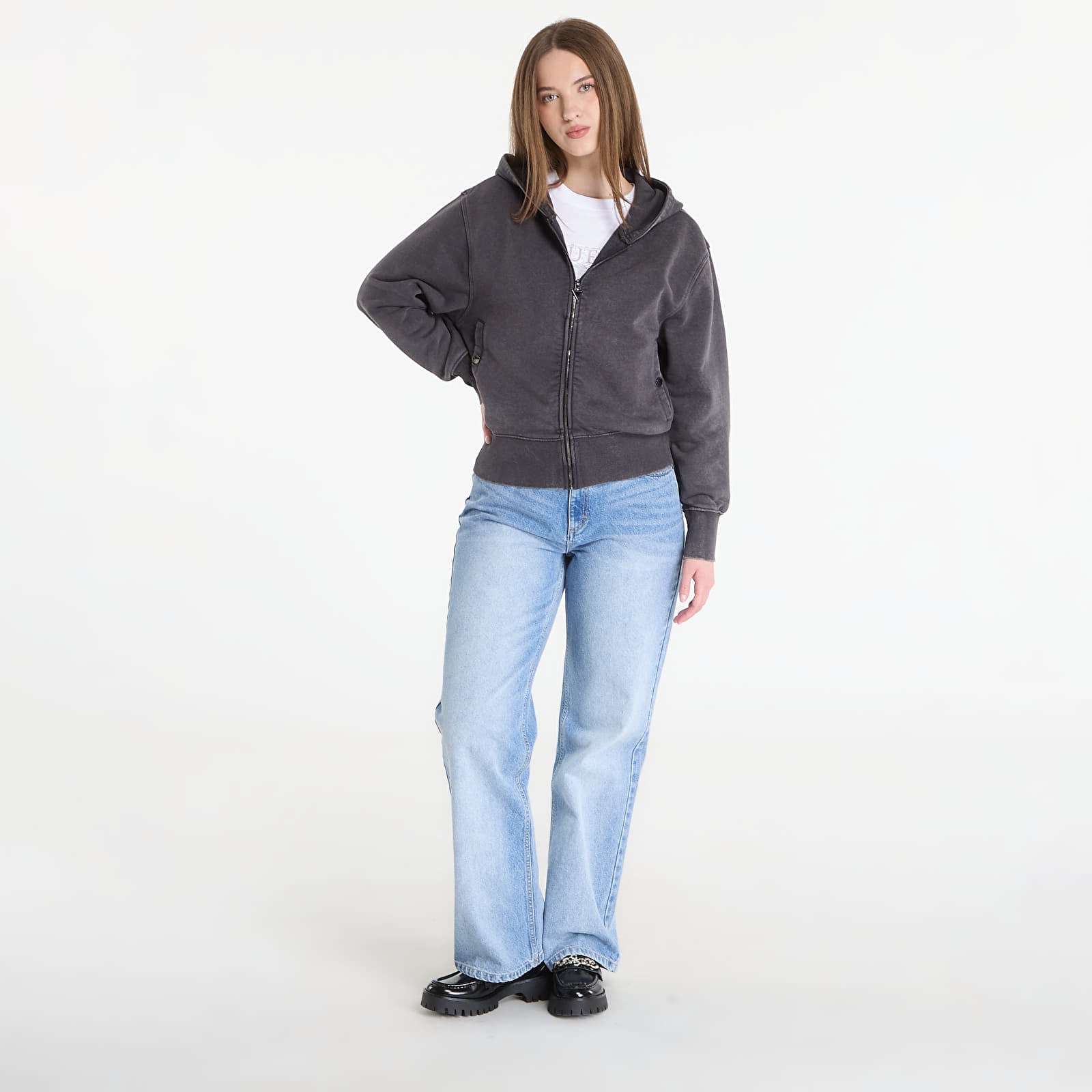 Hoodies and sweatshirts  Guess Jeans Hooded California Sweatshirt Jet Black Multi