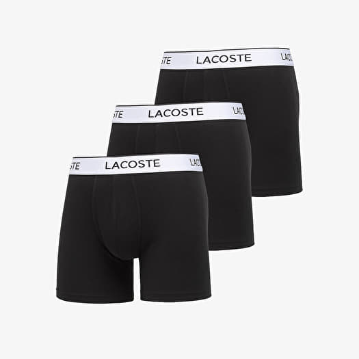 Bokseri LACOSTE Boxer Brief 3-Pack Black