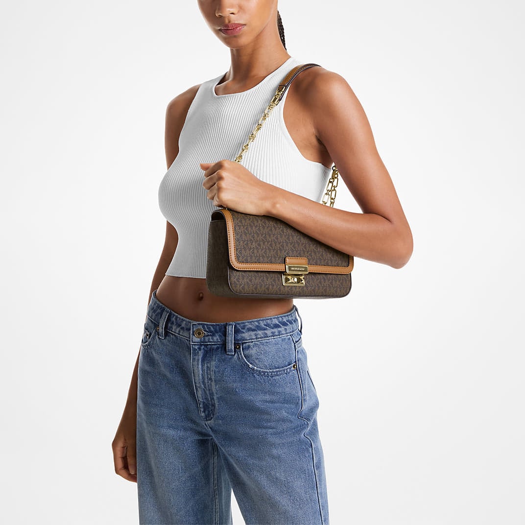 Torbice Michael Kors Lg Conv Chain Shoulder Brown/ Acorn