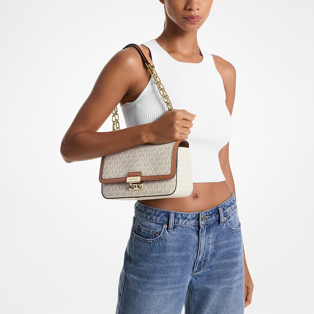 Sacs à main Michael Kors Lg Conv Chain Shoulder Vanilla/ Acorn