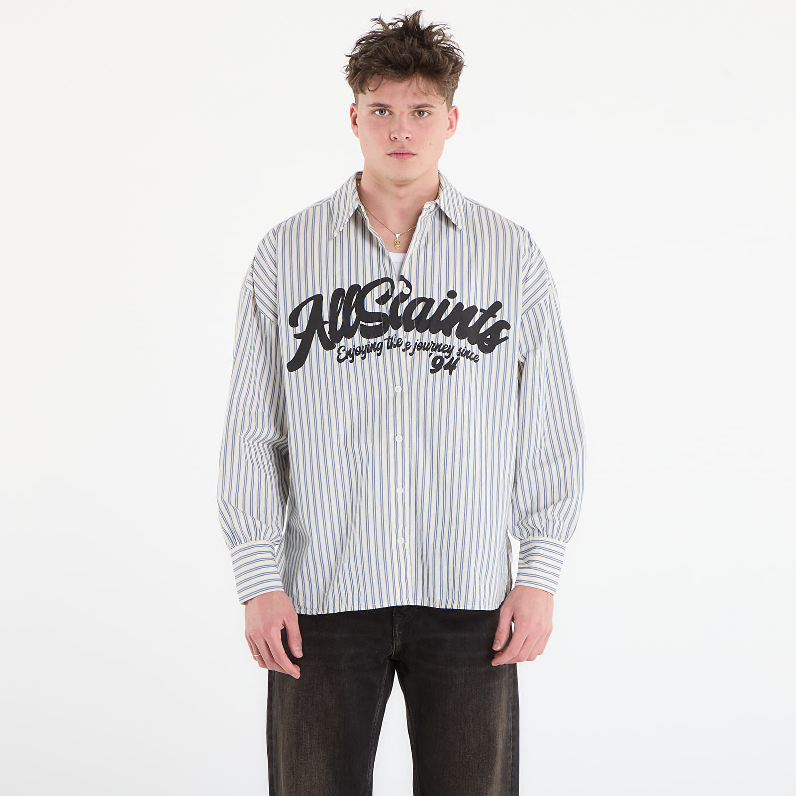 Hemden AllSaints Adrianne Shirt Blue/ White