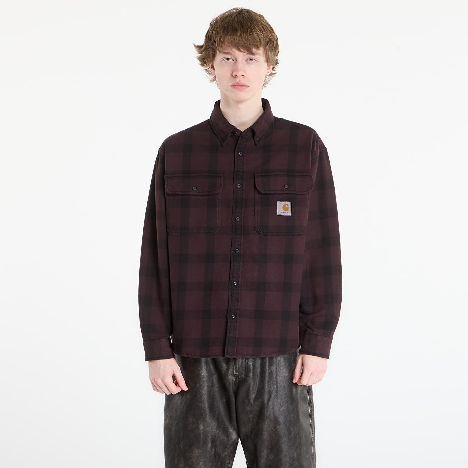 Shirt Carhartt WIP L/S Edmands Shirt UNISEX Edmands Check/ Natural/ Palisander L