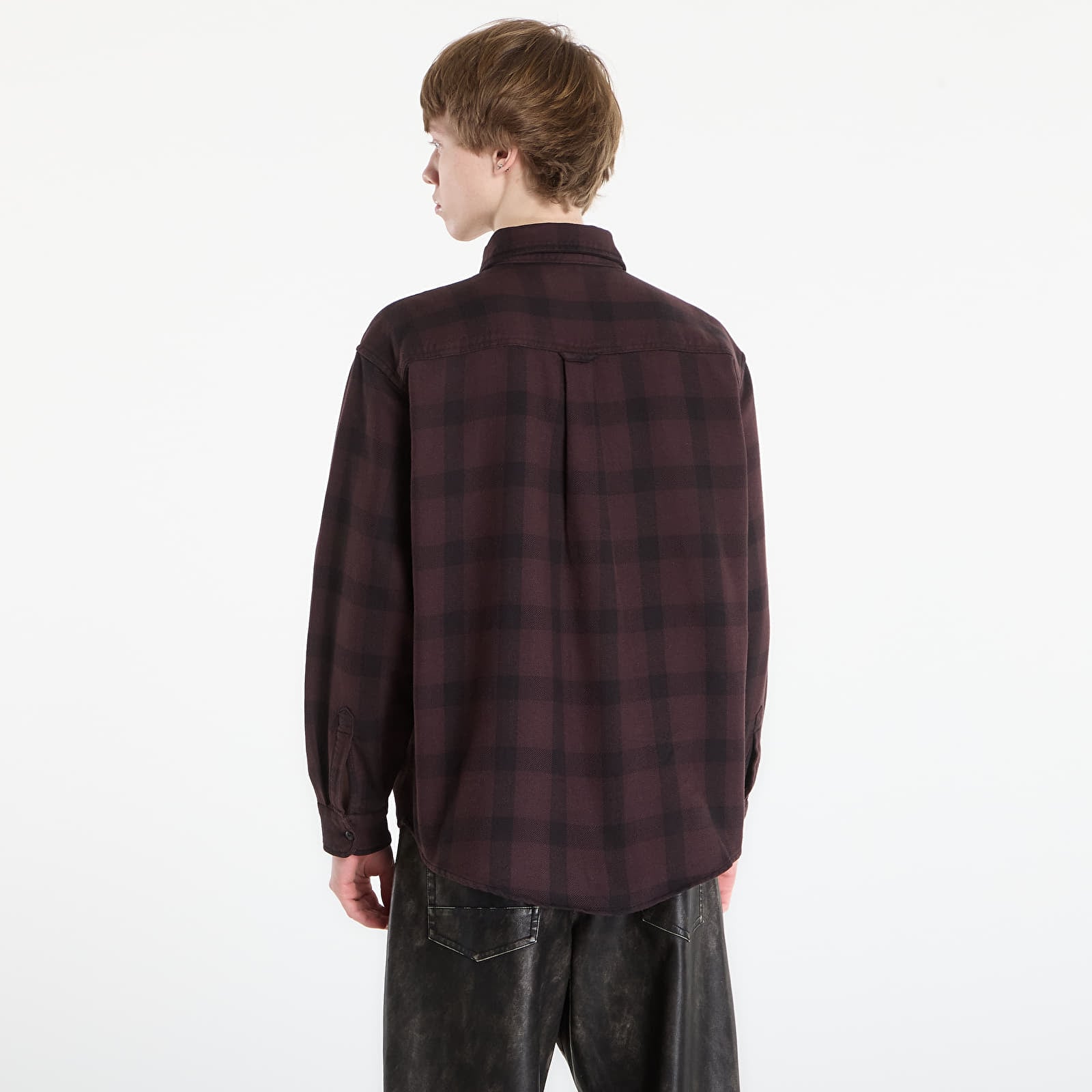 Herren-Hemden Carhartt WIP L/S Edmands Shirt UNISEX Edmands Check/ Natural/ Palisander