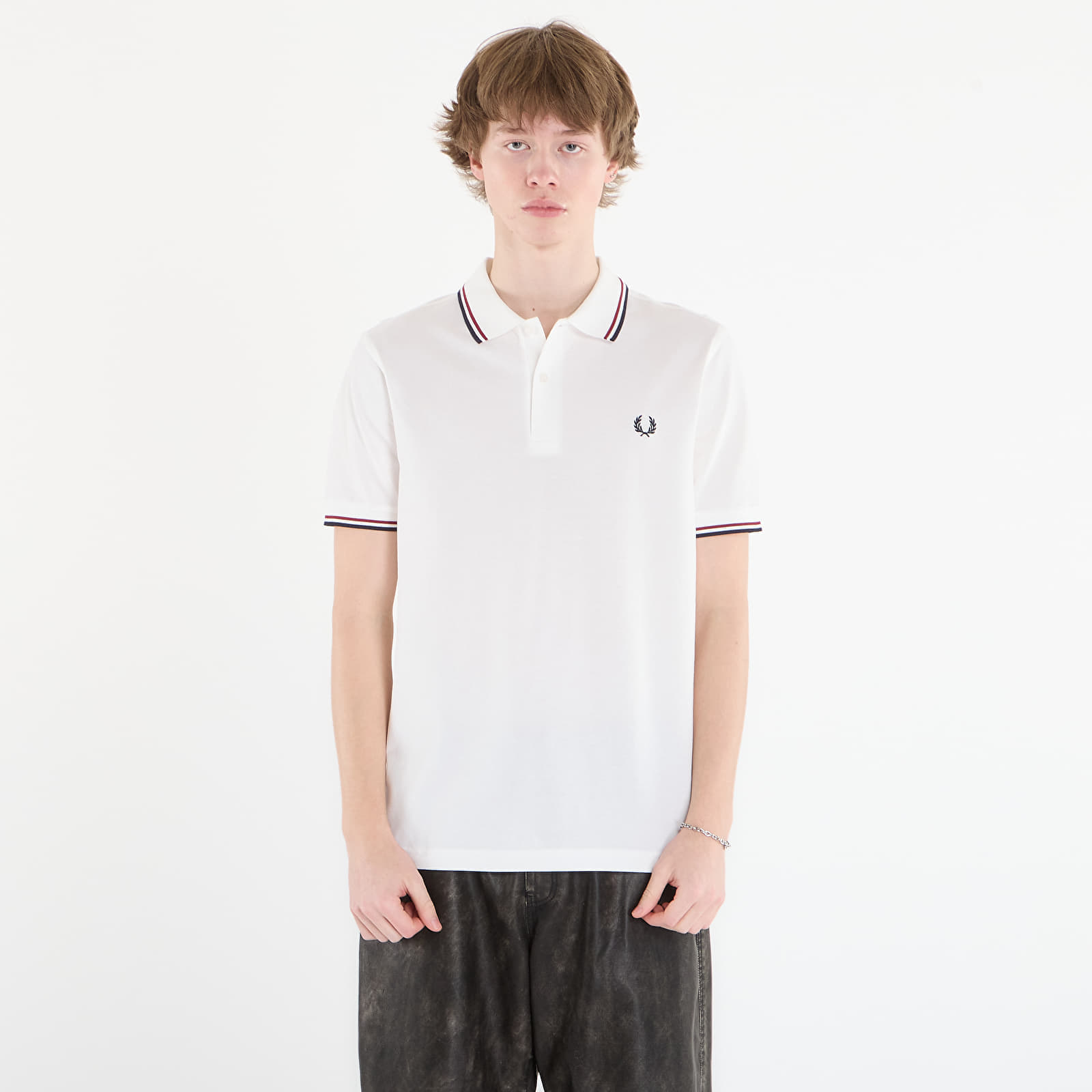 T-shirt FRED PERRY Twin Tipped Fred Perry Shirt Snwht/ Bred/ Nvy M