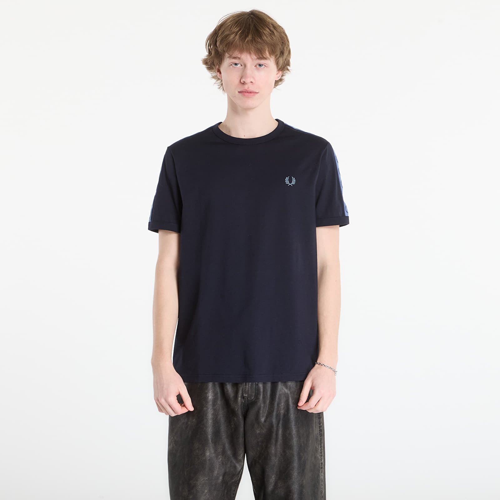 T-shirt FRED PERRY Contrast Tape Ringer T-Shirt Navy/ Ace Blue L