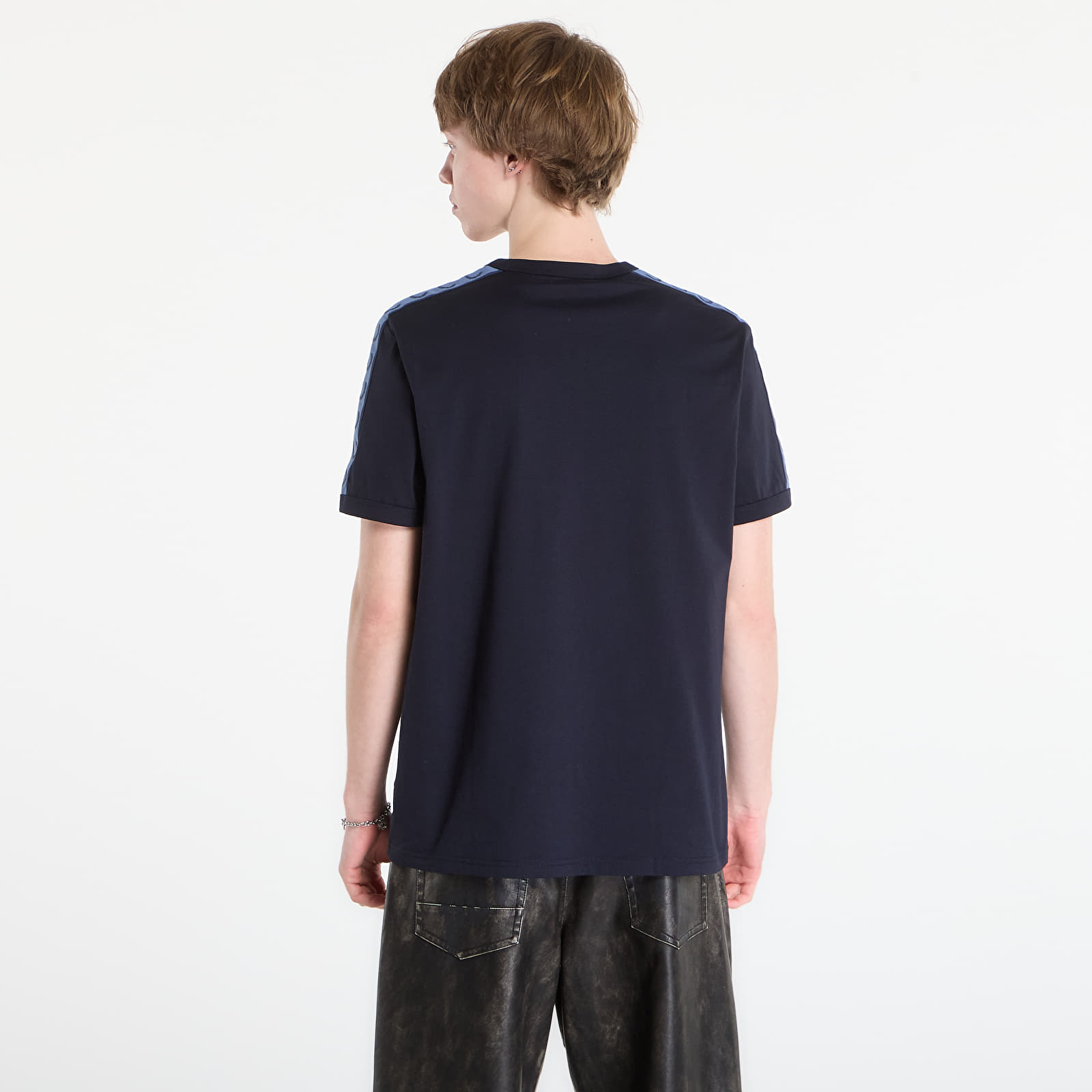 Magliette da uomo FRED PERRY Contrast Tape Ringer T-Shirt Navy/ Ace Blue