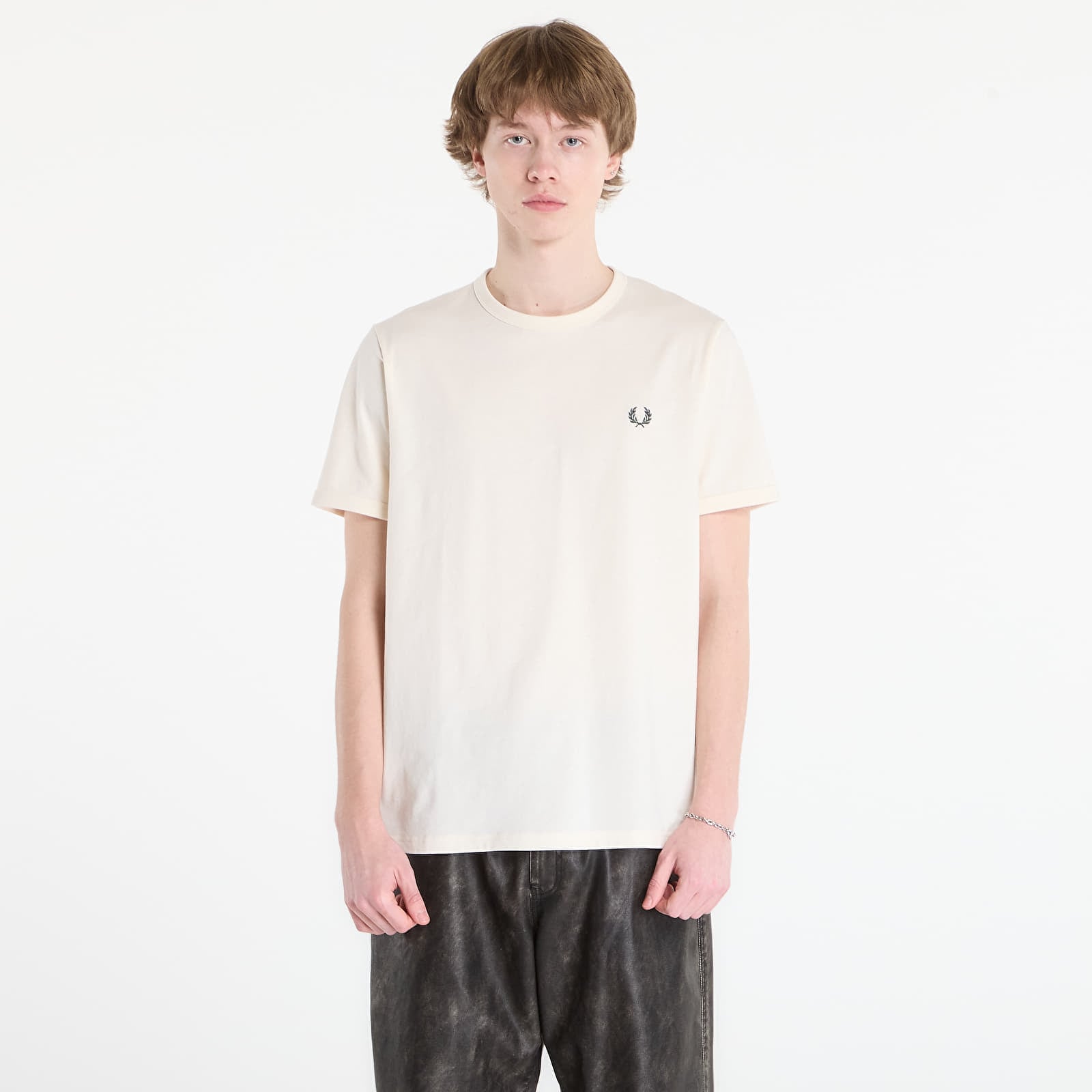 Тениска FRED PERRY Ringer T-Shirt Ecru L