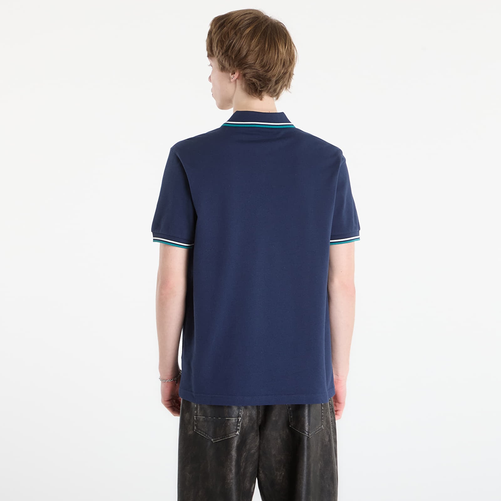 Marškinėliai FRED PERRY Twin Tipped Fred Perry Shirt Tnsbl/ Snow White/ Dpmt