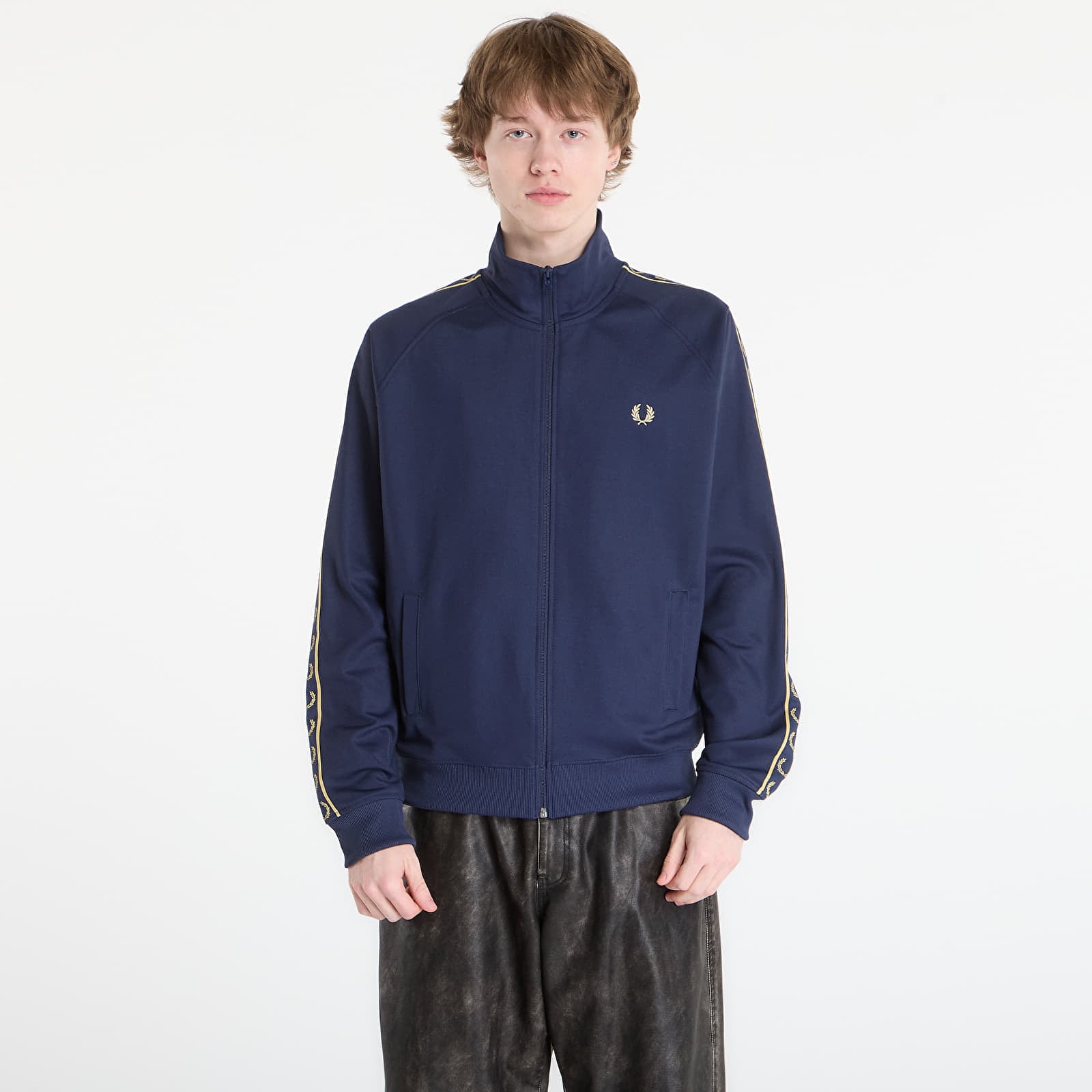 Sweatshirt FRED PERRY Contrast Tape Track Jacket Tennisb/ Champagn S