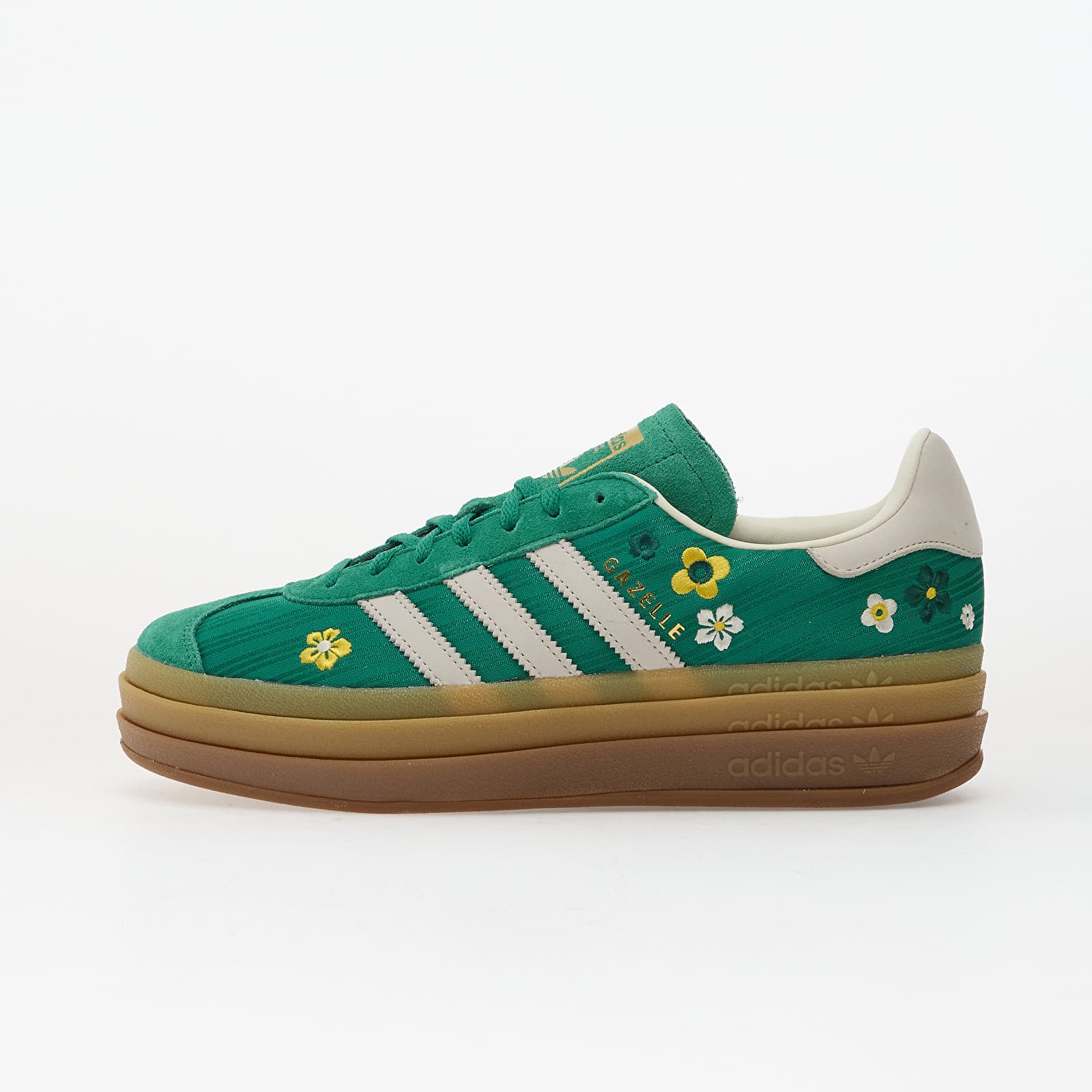 Moteriški sportiniai bateliai ir avalynė adidas Gazelle Bold Bold Green/ Off White/ Eqt Yellow